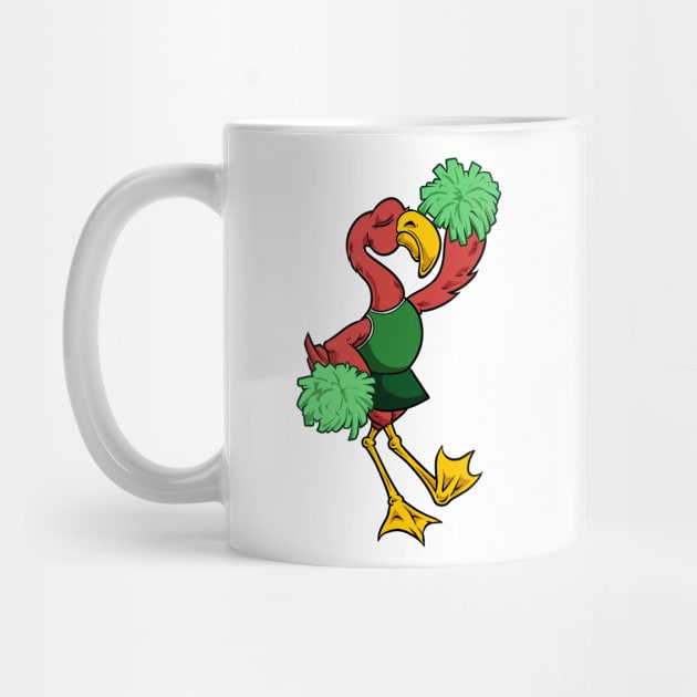 Cartoon Cheerleader Flamingo by Modern Medieval Design